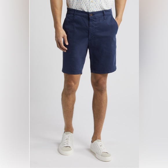 Ag Adriano Goldschmied Other - AG Wanderer 8.5-Inch Slim Stretch Cotton Chino Shorts In Navy Size 38 New